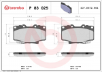 Piduriklotsi komplekt,ketaspidur BREMBO P 83 025