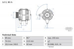 Generaator BOSCH 0 986 040 390