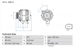 Generaator BOSCH 0 986 082 560