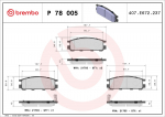 Piduriklotsi komplekt,ketaspidur BREMBO P 78 005
