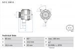 Generaator BOSCH 0 986 047 550