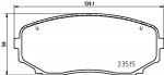 Piduriklotsi komplekt,ketaspidur HELLA 8DB 355 037-911