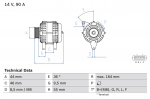 Generaator BOSCH 0 986 082 750