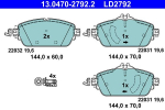 Piduriklotsi komplekt,ketaspidur ATE 13.0470-2792.2