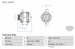 Generaator BOSCH 0 986 049 460