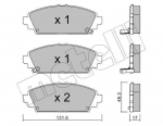Piduriklotsi komplekt,ketaspidur METELLI 22-0463-0