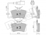 Piduriklotsi komplekt,ketaspidur METELLI 22-0100-4