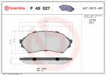 Piduriklotsi komplekt,ketaspidur BREMBO P 49 027