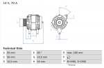 Generaator BOSCH 0 986 041 240