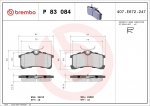 Piduriklotsi komplekt,ketaspidur BREMBO P 83 084