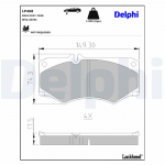 Piduriklotsi komplekt,ketaspidur DELPHI LP468
