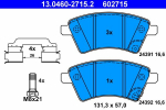 Piduriklotsi komplekt,ketaspidur ATE 13.0460-2715.2