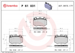 Piduriklotsi komplekt,ketaspidur BREMBO P 61 031
