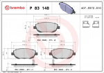 Piduriklotsi komplekt,ketaspidur BREMBO P 83 148
