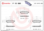 Piduriklotsi komplekt,ketaspidur BREMBO P 10 060