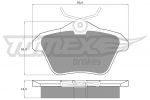 Piduriklotsi komplekt,ketaspidur TOMEX Brakes 12-68