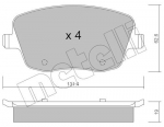 Piduriklotsi komplekt,ketaspidur METELLI 22-0547-0