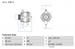Generaator BOSCH 0 986 043 680