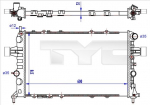 Radiaator,mootorijahutus TYC 725-0041-R