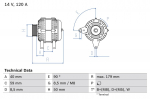 Generaator BOSCH 0 986 038 950