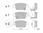 Piduriklotsi komplekt,ketaspidur METELLI 22-0451-0