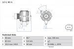 Generaator BOSCH 0 986 044 300