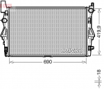 Radiaator,mootorijahutus DENSO DRM17114