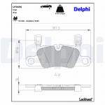 Piduriklotsi komplekt,ketaspidur DELPHI LP3656