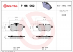 Piduriklotsi komplekt,ketaspidur BREMBO P 06 062