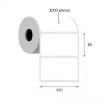 Paper thermal labels 100x60 / 1000 pcs, 40 g, eco an external coil / 1 row / white / corners rounded