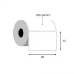 Thermal labels 60x40 / 1000 pcs, 40 g, eco acrylic release adhesive 1 row outer coil color white rounded corners