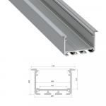 Alumiiniumprofiil 2m, 30x43mm, anodeeritud h&otilde;bedane, s&uuml;vistatav