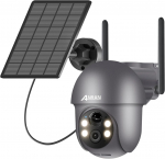 Langaton ulkokamera 360&deg; aurinkoparistolla ANRAN, 2K, IP65, Wi-Fi 2,4GHz, 5200mAh, musta.