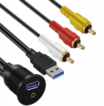 USB/AUX paneeli pesa 200cm kaabliga, Cinch