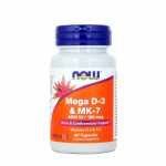 NOW Foods &ndash; Mega D3 & MK-7 &ndash; 60 kapslit