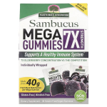 Sambucus Mega Gummies &ndash; 7X tugevus, sort hyld &ndash; 30 vegantabletti