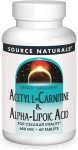 Source Naturals &ndash; Acet&uuml;&uuml;l-L-karnitiin ja alfa-lipoehape 650mg 60 vegetablett