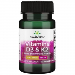 Swanson &ndash; D-vitamiin D3 2000IU + K2 75mcg &ndash; 60 vegetabilsed kapslid