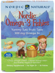 Nordisk &ndash; Omega-3 Fisk, 300mg L&aelig;kker Tutti Frutti Smag &ndash; 36 fisk