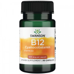 Swanson &ndash; B12-vitamiin Cyanocobalamin 500mcg 30 kapslit