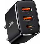 Laadija Baseus CCXJ-E01 2x USB-A 1x USB-C 3 A (BSU2897BLK)