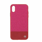 Tellur Apple Cover Synthetic Leather Glitter II for iPhone X/XS roosa