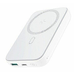 Joyroom Universal JR-W020 20W Mini magnetiline juhtmevaba power bank 10000mAh Valge koos USB to Type-C 0.25m kaabli Valge