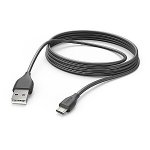 Hama 00201588 laadimiskaabel, USB-A - Micro-USB 3m must