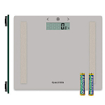 Salter 9113 GFEU12 Compact Glass Analyser Bathroom Scales, Grey