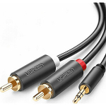Ugreen Jack kaabel 3,5 mm - RCA (tulpe), 2 tk., 1,5 m, must (UGR509BLK)