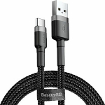 Baseus Cafule kaabel USB kaabel Vastupidav nailon USB / USB-C kaabel QC3.0 2A 3M must / hall (CATKLF-UG1) universaalne