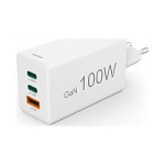 Hama Mini 100W GaN PD/QC 2x USB-C, 1x USB-A valge