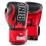 Boksa kindad Ring Fire (RR-15) 6 oz, must/punane