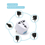 Fusion lādētāja adapteris UK / US / AU / CH -> EU (220V) balts